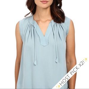 ✨HPx2!✨NWT Rebecca Taylor Blue Silk Top